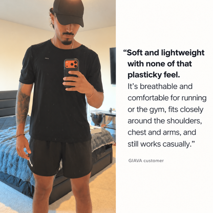100% Lyocell Black Giava Crew Neck T-Shirt