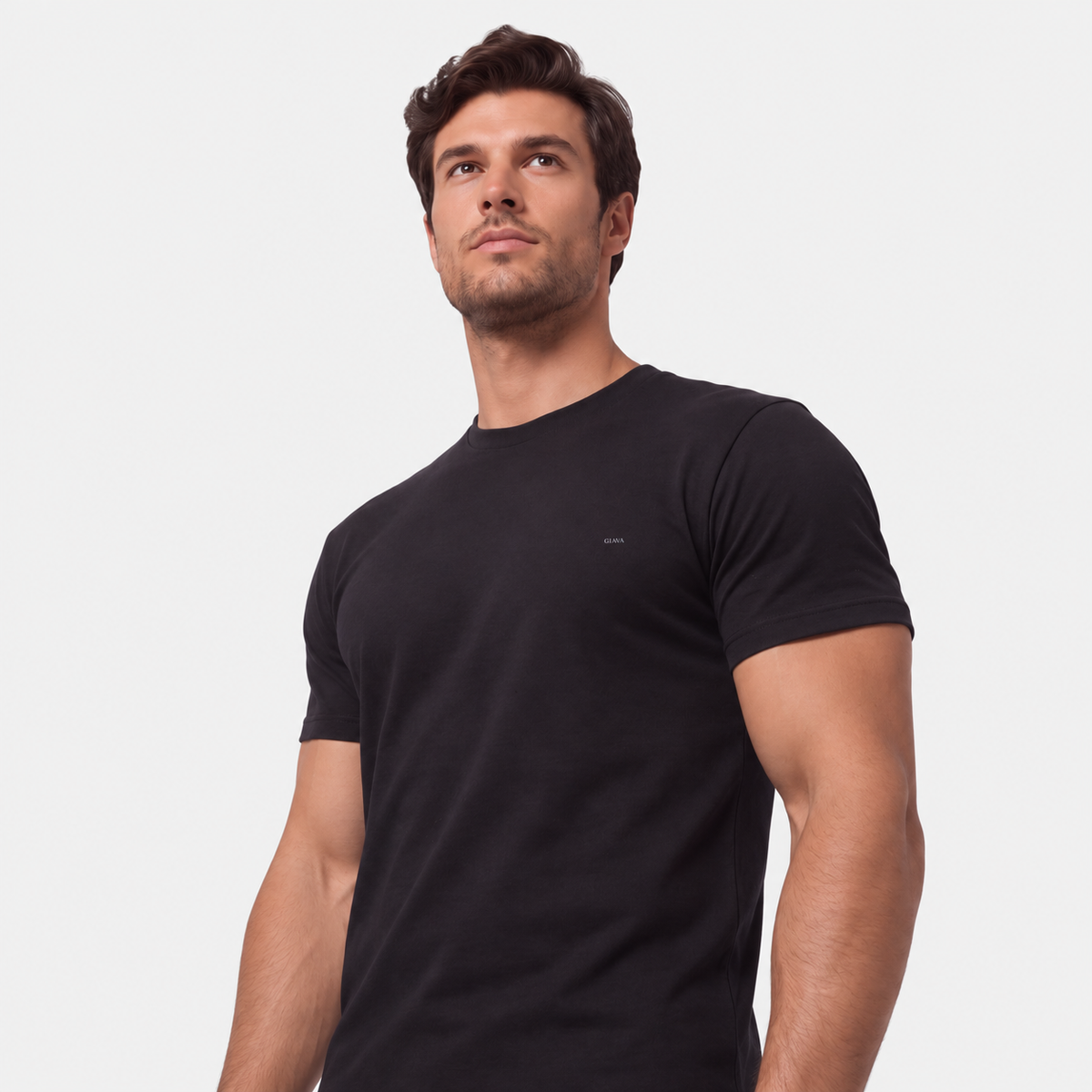 100% Lyocell Black Giava Crew Neck T-Shirt