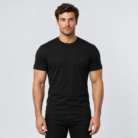 100% Lyocell Black Giava Crew Neck T-Shirt