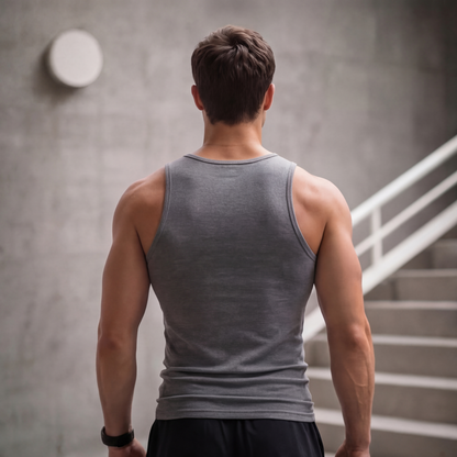 Soft Cotton Fitted Grey Tank 3 Pack