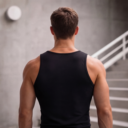 Soft Cotton Fitted Black Tank 3 Pack