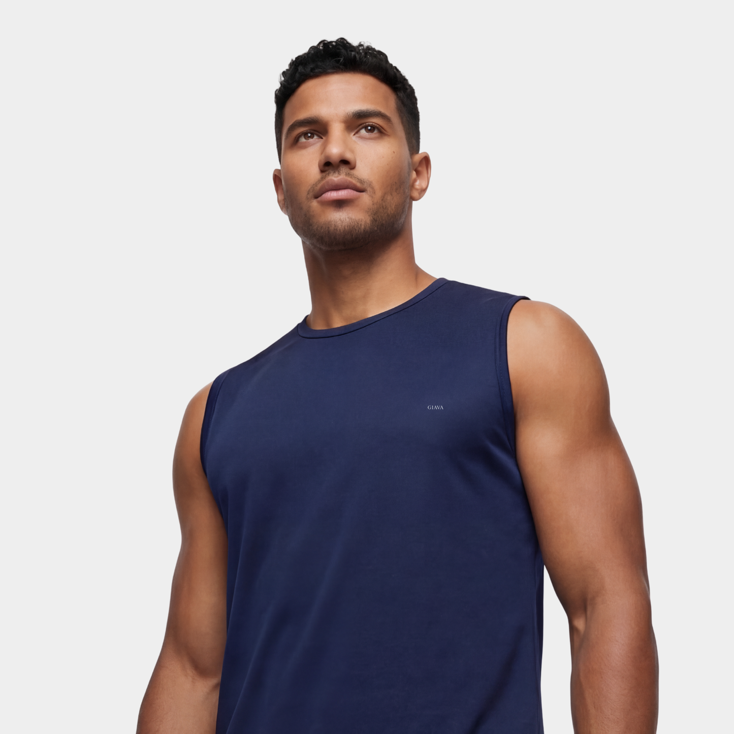 Navy Sleeveless T-shirt