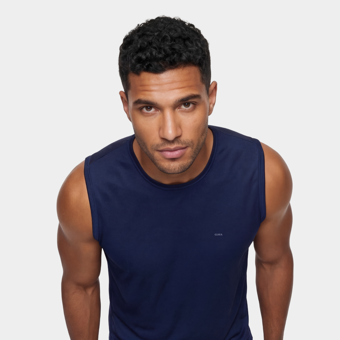Navy Sleeveless T-shirt