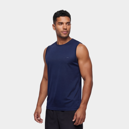 Navy Sleeveless T-shirt