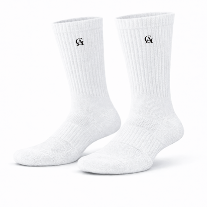 Soft Cotton White Crew Socks