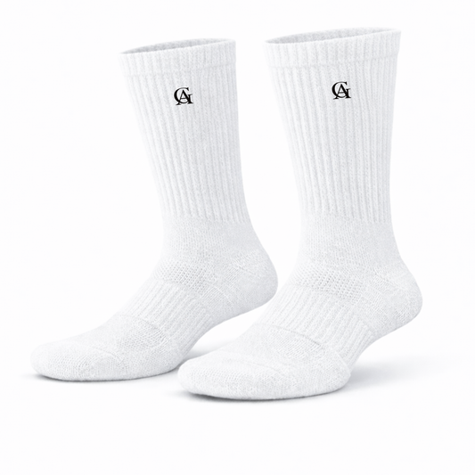 Soft Cotton White Crew Socks