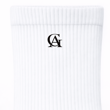 Soft Cotton White Crew Socks