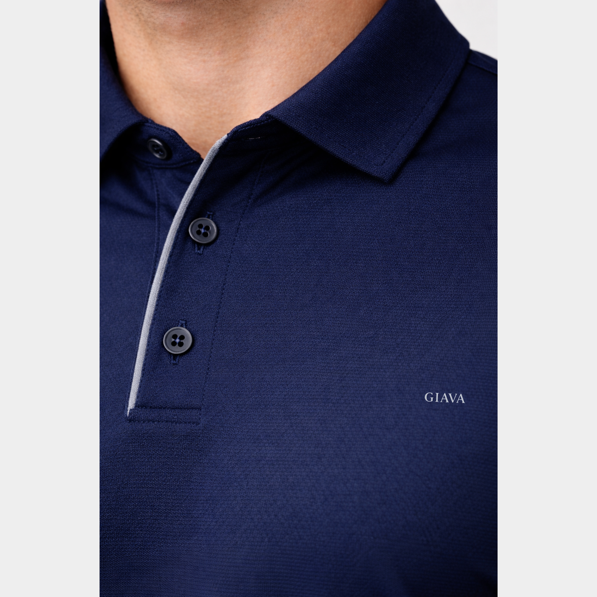 Navy Polo Collared T-shirt