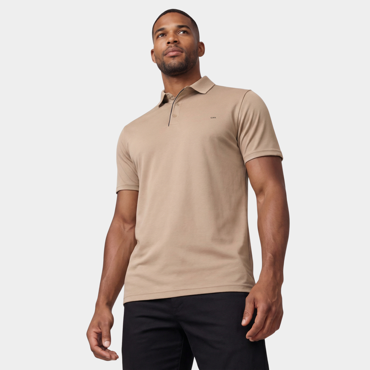Sand Polo Collared T-shirt