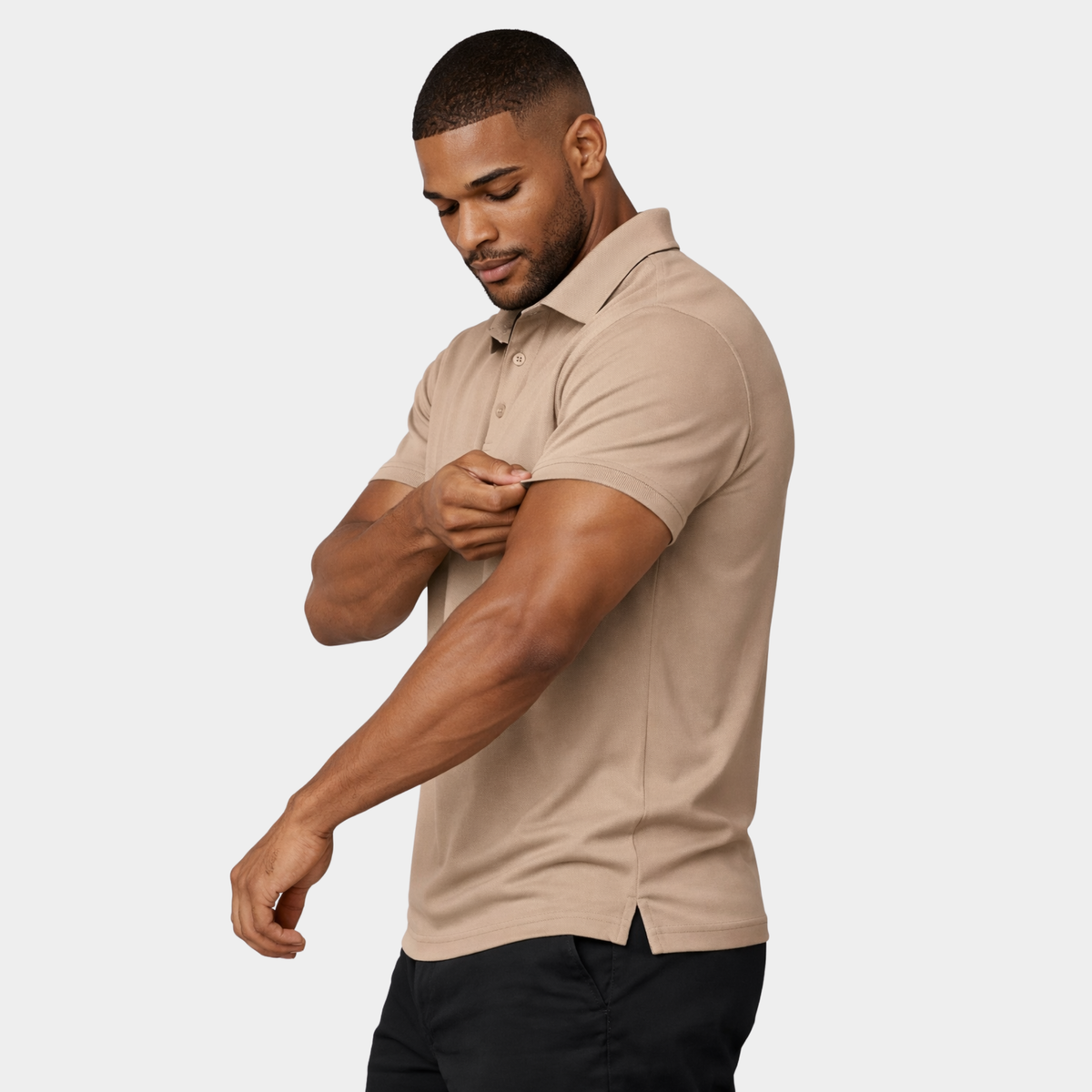 Sand Polo Collared T-shirt