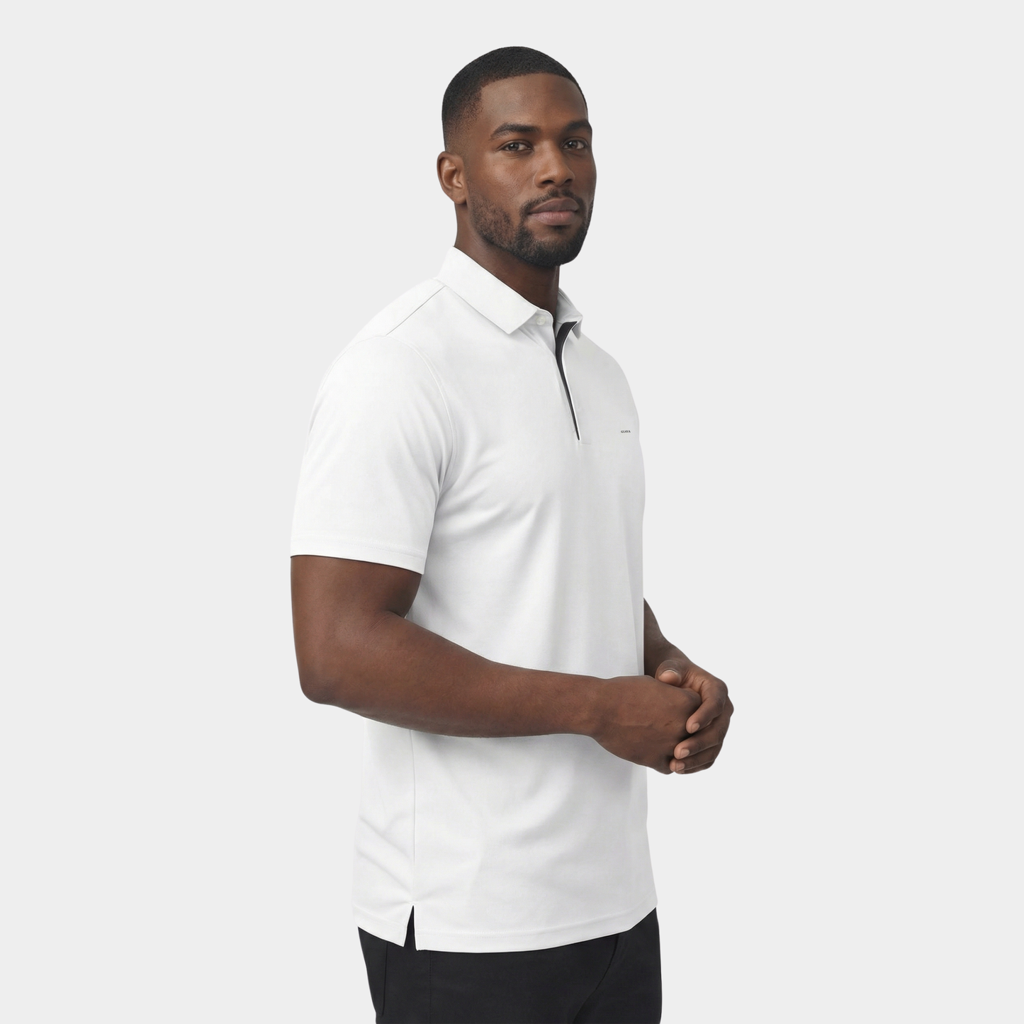 White Polo Collared T-shirt