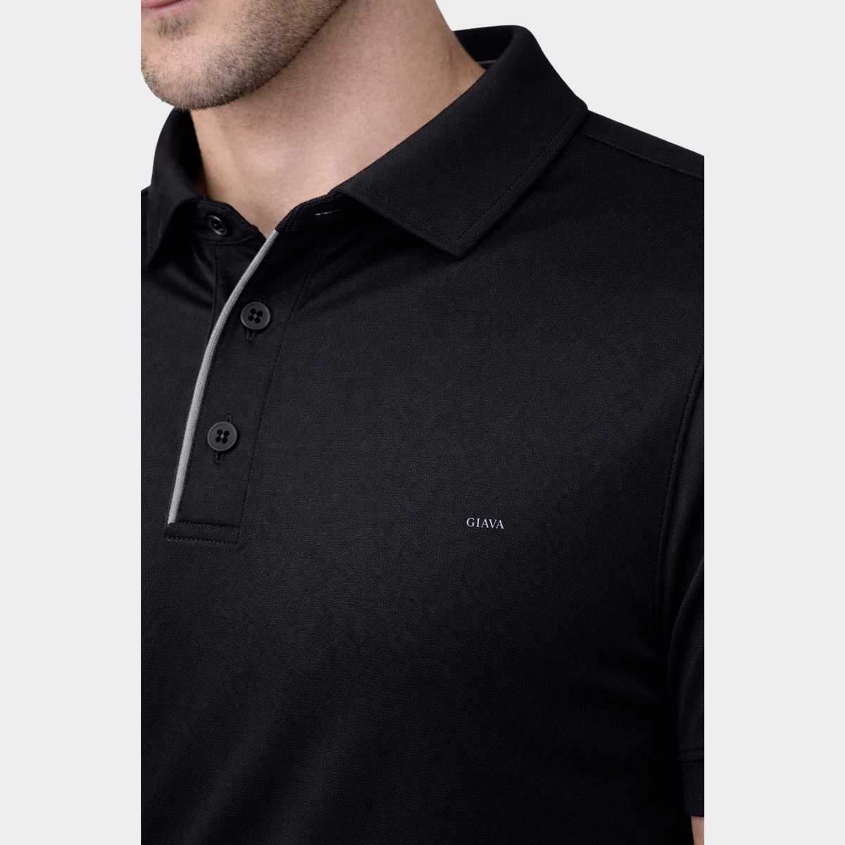 Black Polo Collared T-shirt